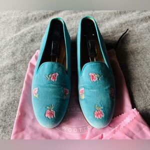 Stubbs & Wootton x LoveShackFancy Velvet Rose Loafers